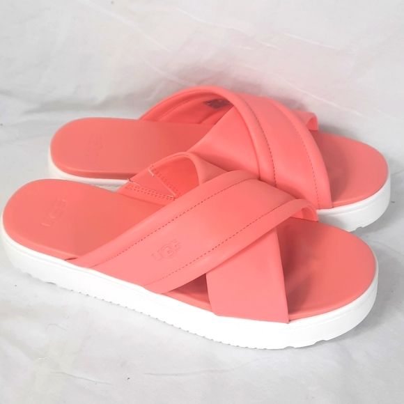 UGG Zayne Crossband Womens Leather Sandals Size 10 Starfish Pink NEW with Box - Picture 2 of 10